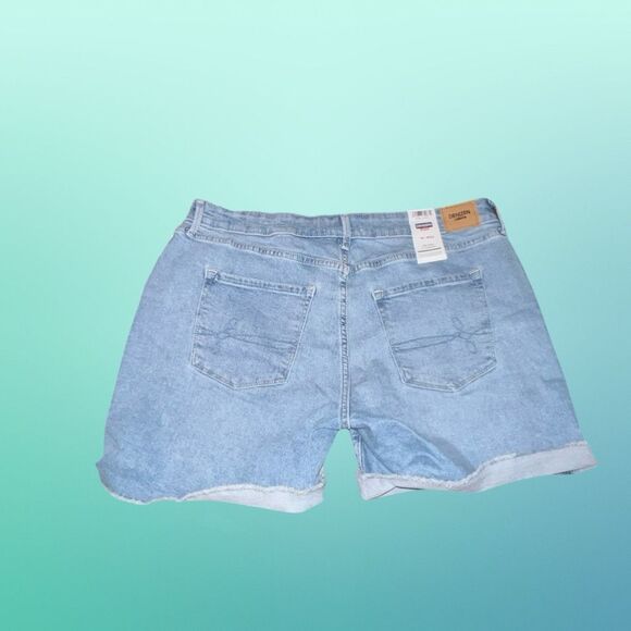 NWT Plus Size Denzin by Levi’s Mid Rise Cuffed Denim Shorts Size 14 Waist 32 #15 - Picture 3 of 4